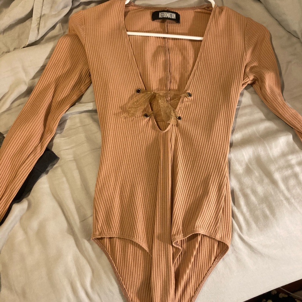 Reformation Lace Up Bodysuit XS